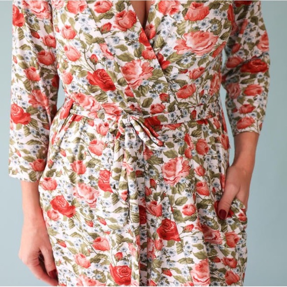 Posh Peanut Alma Maternity Postpartum Bamboo Renia Floral Robe Size L/XL - Picture 3 of 10